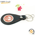 Porte-clés en cuir Keyring en métal de cadeau de promotion avec le logo de cachet